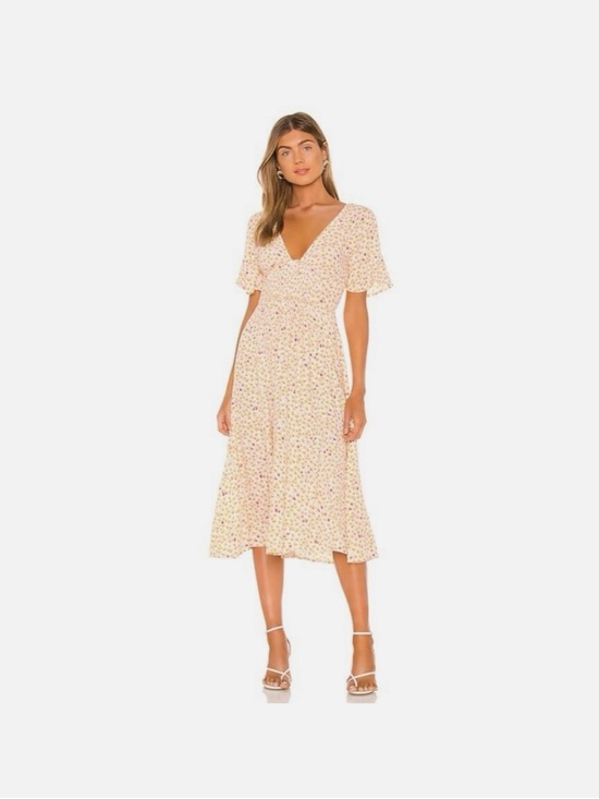 Free People Dresses & Skirts - Free People. In Full Bloom. Yellow Floral Smocked midi dress